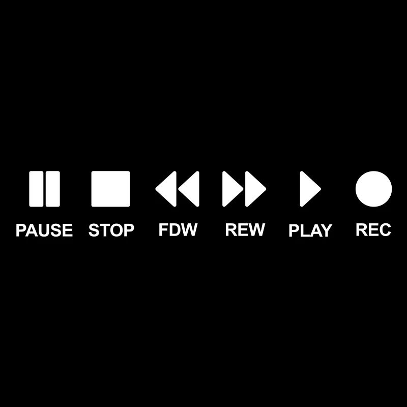 Cassette musik music play stop pause Black cd