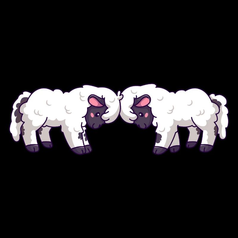 Moutons à nez noir valaisans têtes