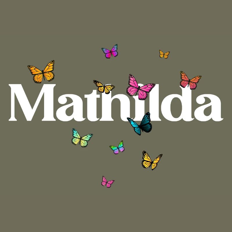 Schöner Mädchenname mit Schmetterlingen MATHILDA