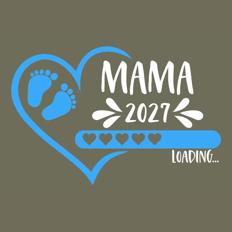 Mama 2027 loading Herz Version Junge blau