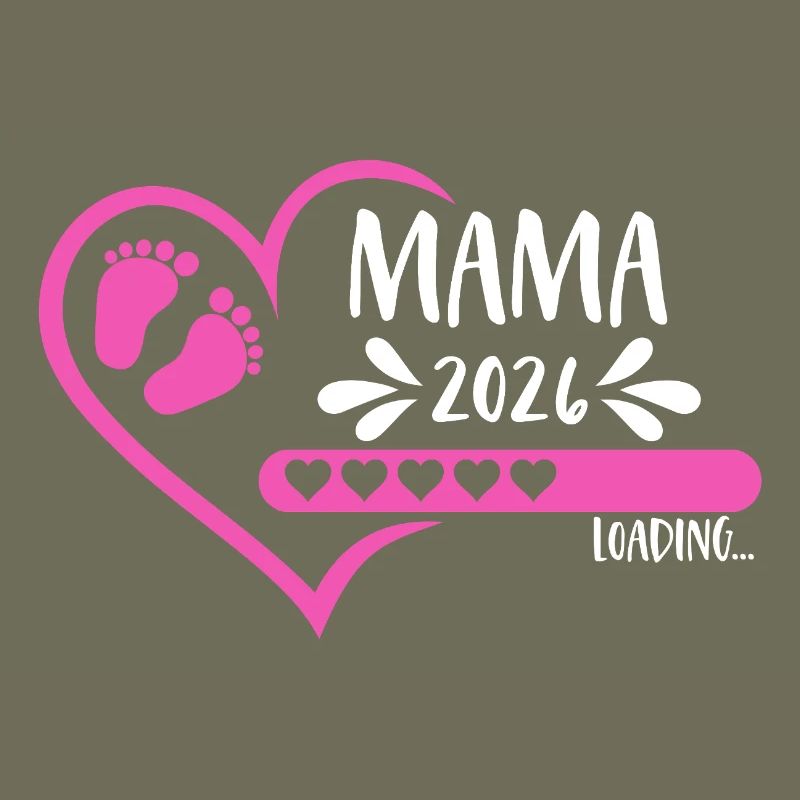 Mama 2026 loading Herz Version Mädchen pink rosa