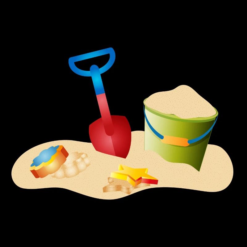 Jouets de sable sur la plage ou dans le bac à sable