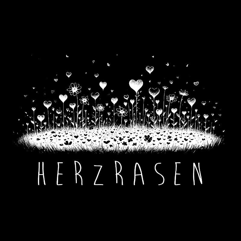 Course de cœur – Jeu de mots amusant avec des cœurs et de l'herbe