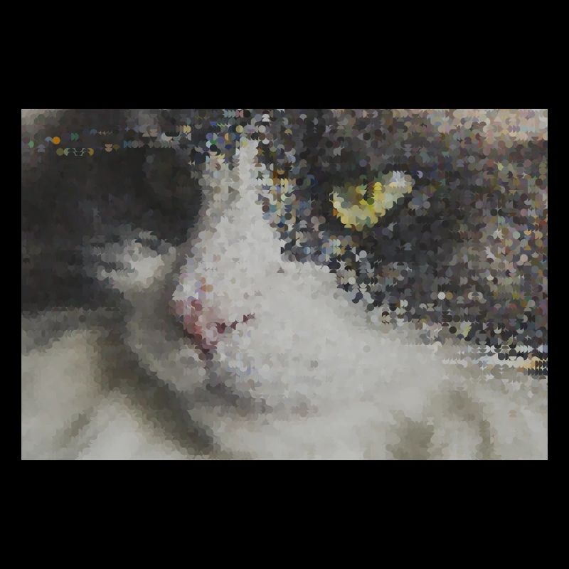 Pixel Cat Mosaic Portrait