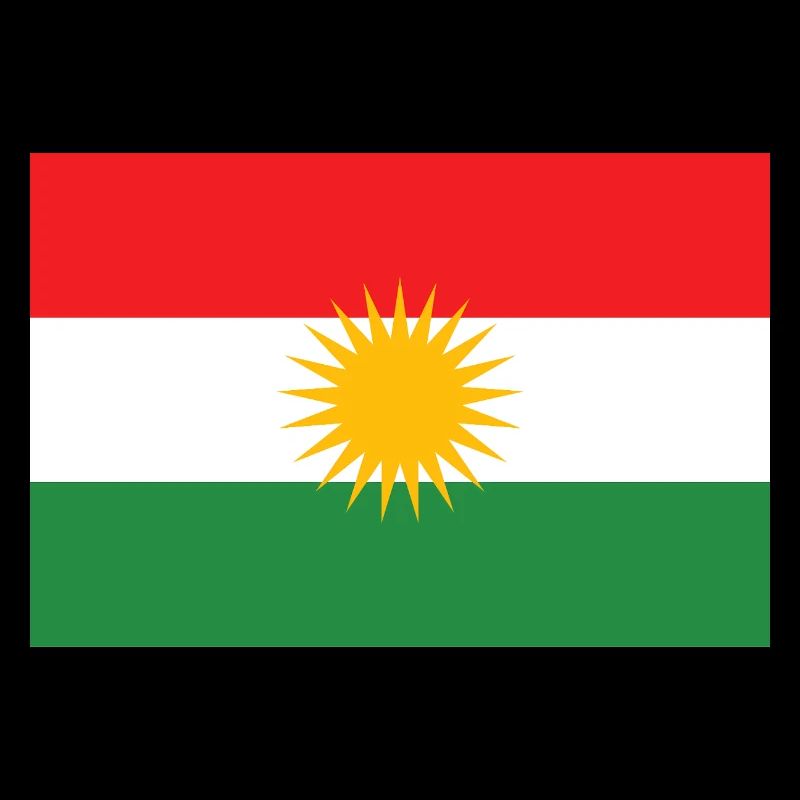 Kurdistan Flag Sun Star