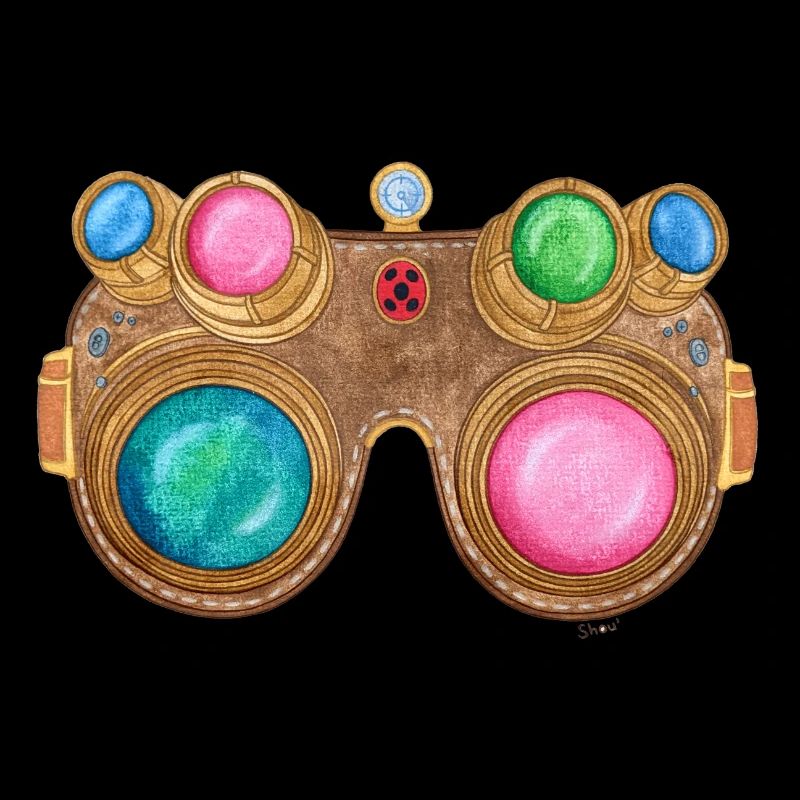 Rainbow Steampunk Glasses