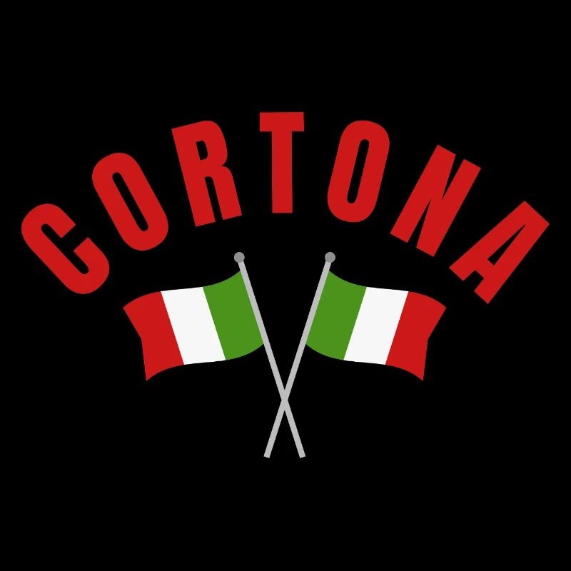 Cortona Twin Italian Flags Emblem
