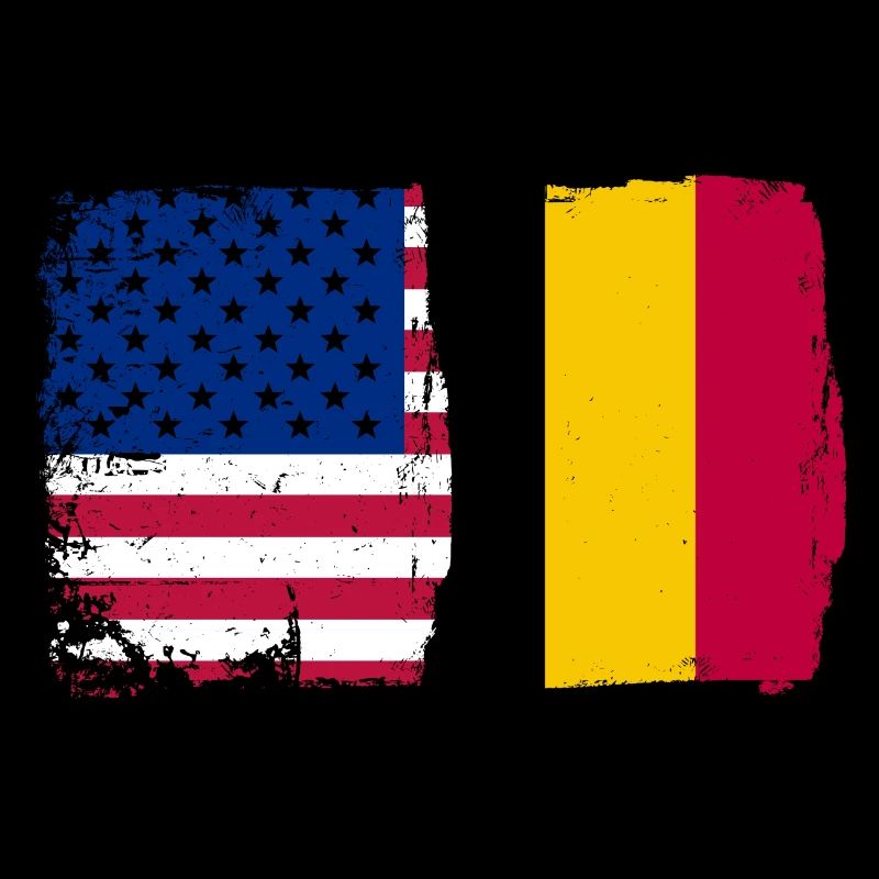 Grunge US Belgien Flagge Split