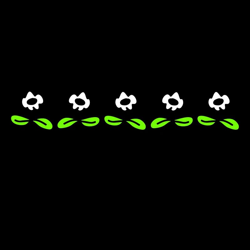 Cinq jolies marguerites 5 fleurs Rangée décorative