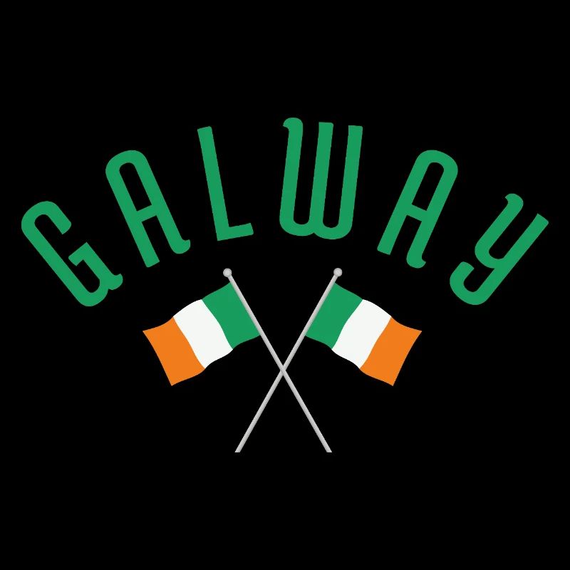 Galway Crossed Irish Flags