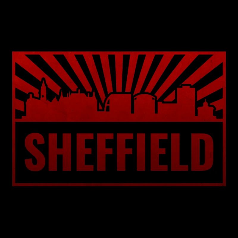 Sheffield Skyline Red Neon