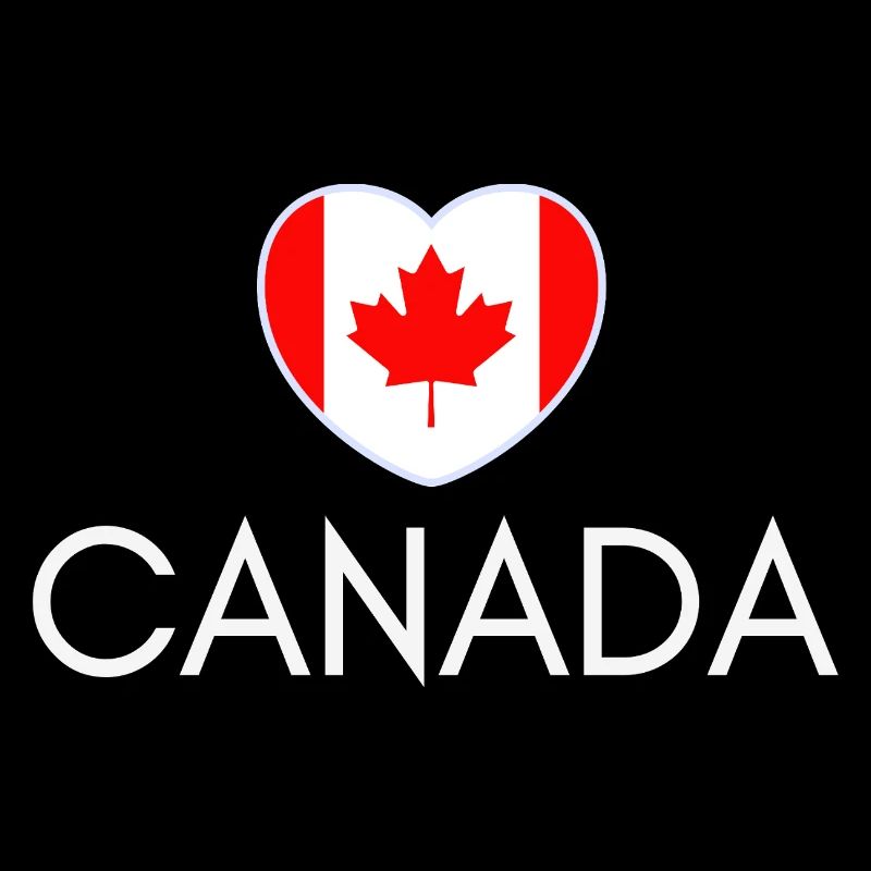 Cœur avec le drapeau canadien, j’aime le Canada