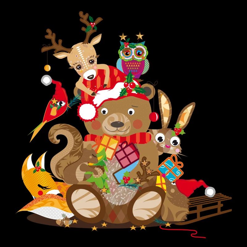 Animaux fêtent Noël