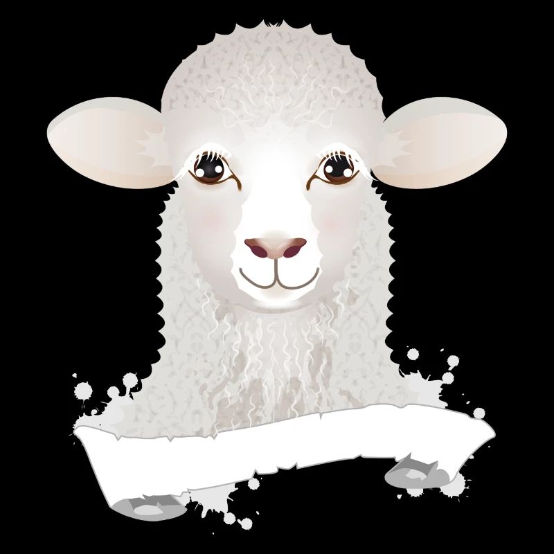 A cute sheep as a portrait with banner