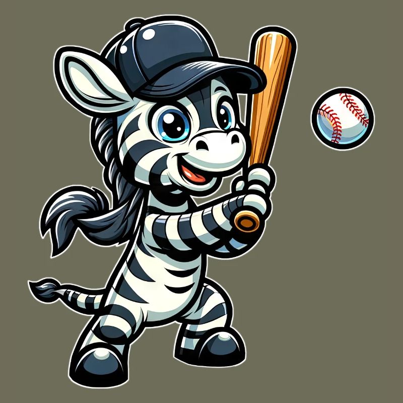 Zebra Baseball Player - Stripes, Speed