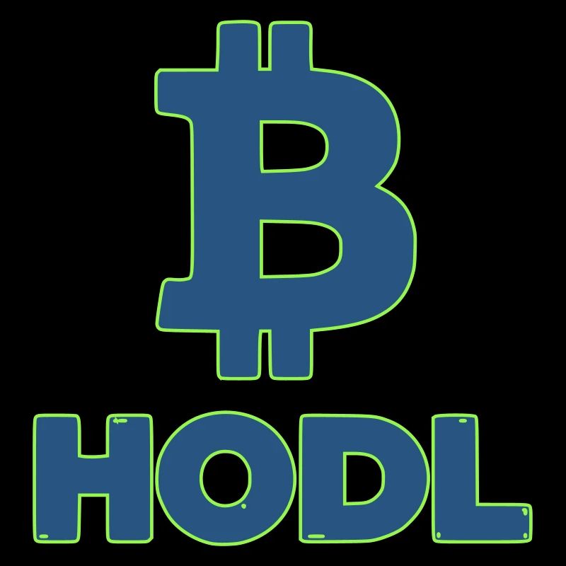 Bitcoin HODL Logo Schriftzug Krypto