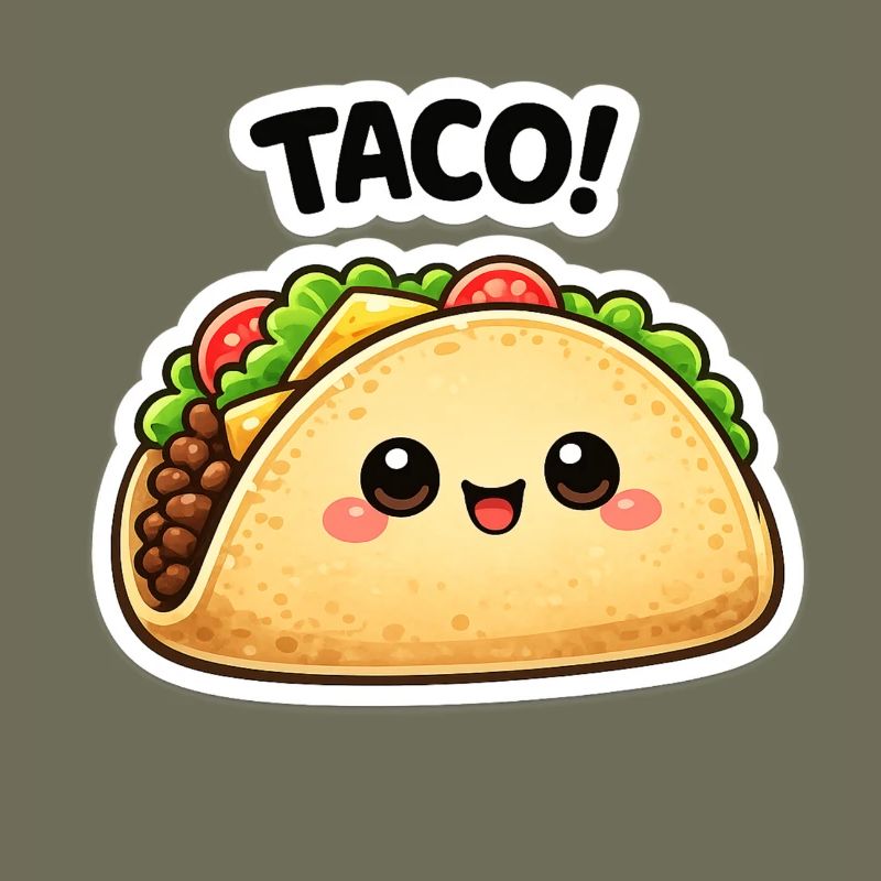 Kawaii taco with a cute face