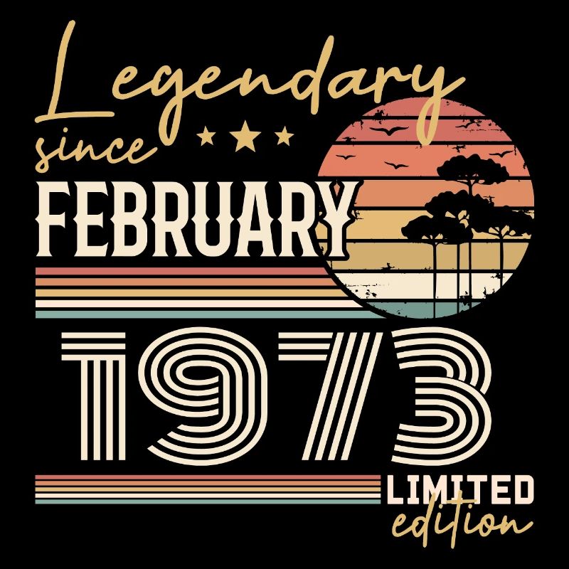 Février 1973 anniversaire 1973 légendes Février