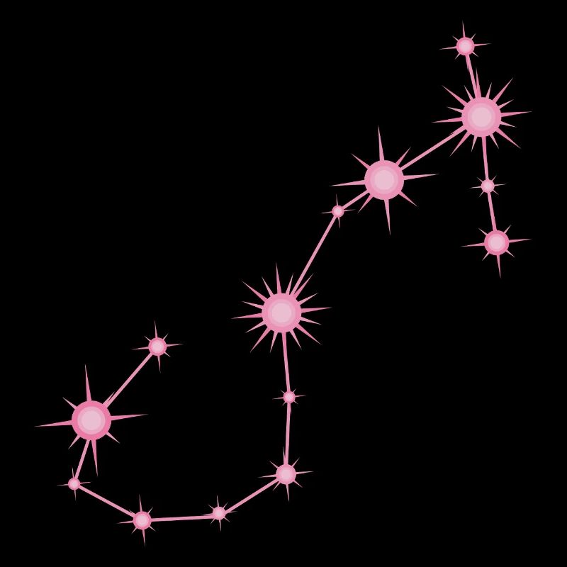 Constellation de l’Étoile du Scorpion Signe du zodiaque rose pastel