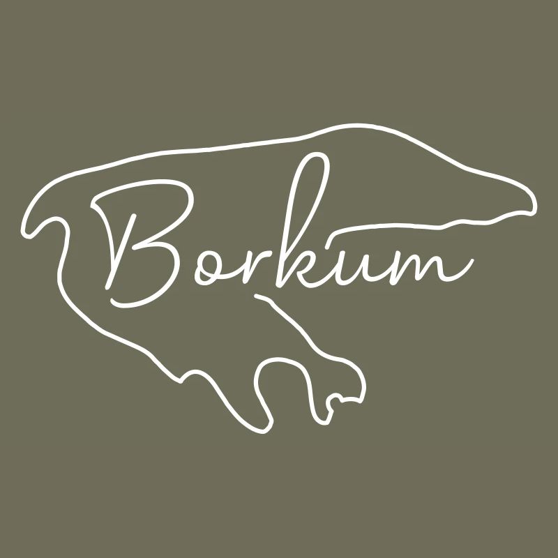 Borkum | Map line art minimalism