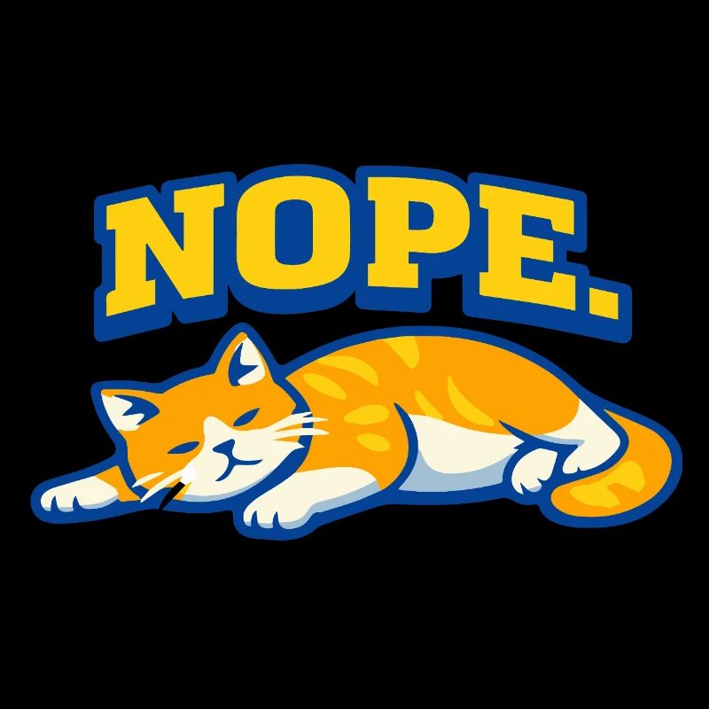 Nope Sleeping Cat Lazy Mood Design