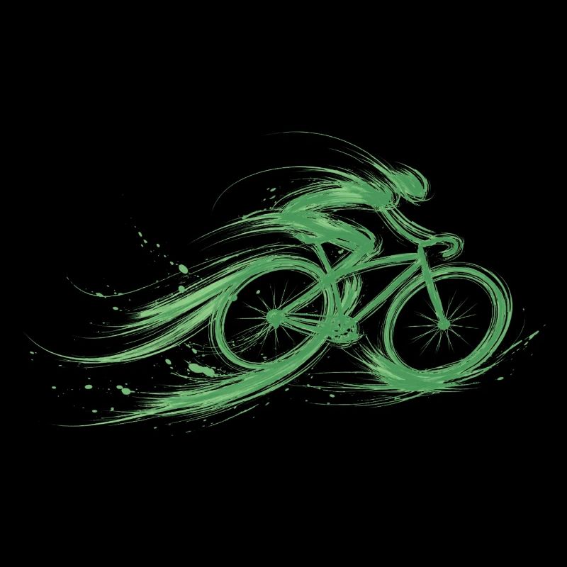 Cycliste Vélo Vert Rapide