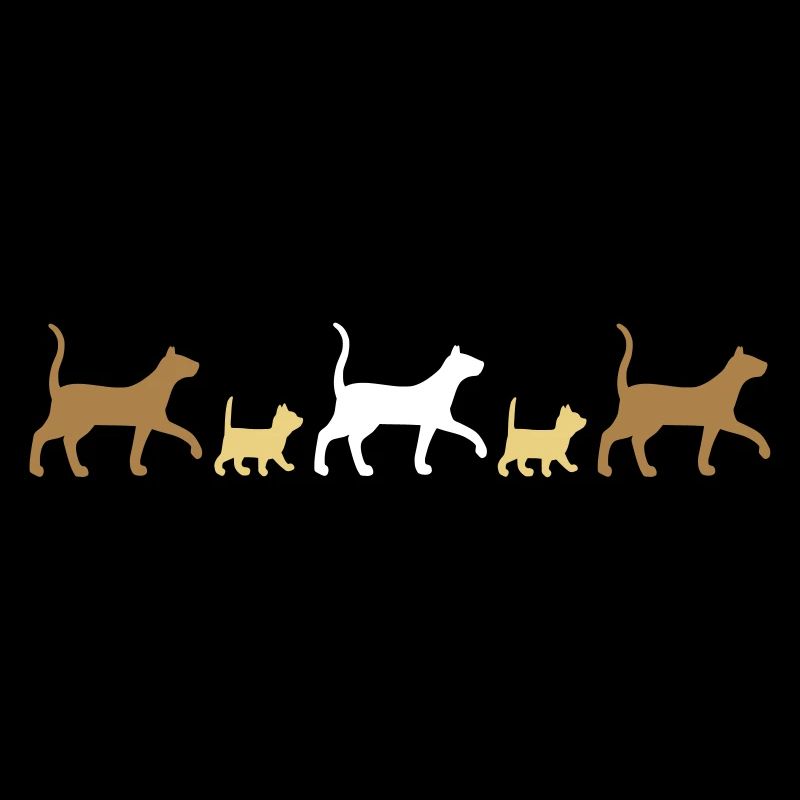 Große Katze und kleine Katze gehen