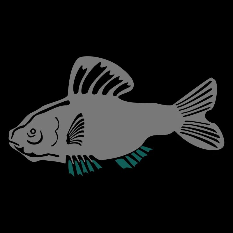 Poisson-chat gris avec accent turquoise
