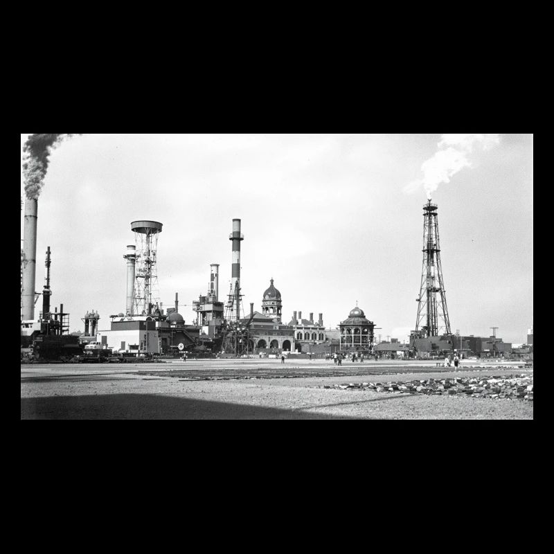 Industrielle Dampflandschaft Retro