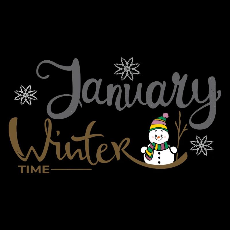 Januar Winterzeit Schneemann