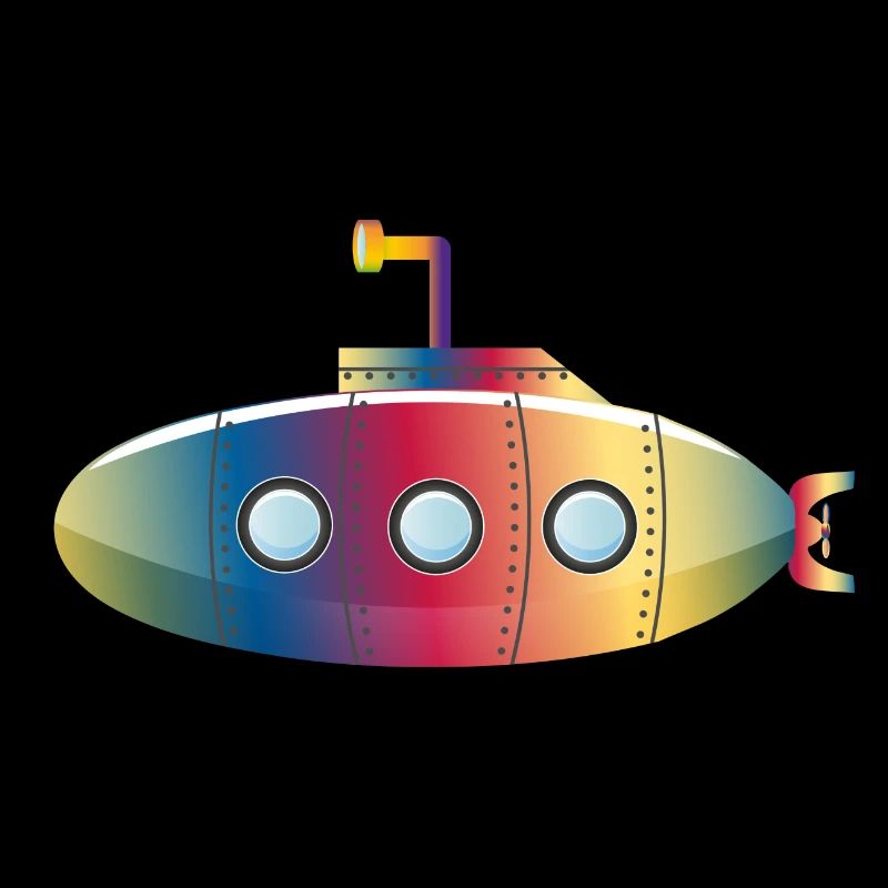 Sous-marin coloré avec hublots