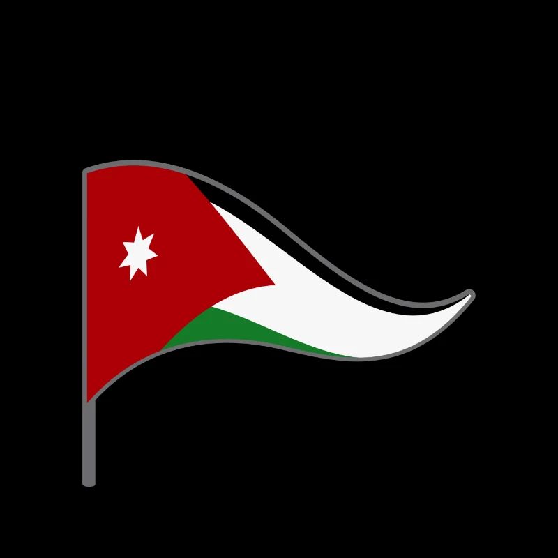 Jordanie Amman bannière arabe drapeau couleurs nationales