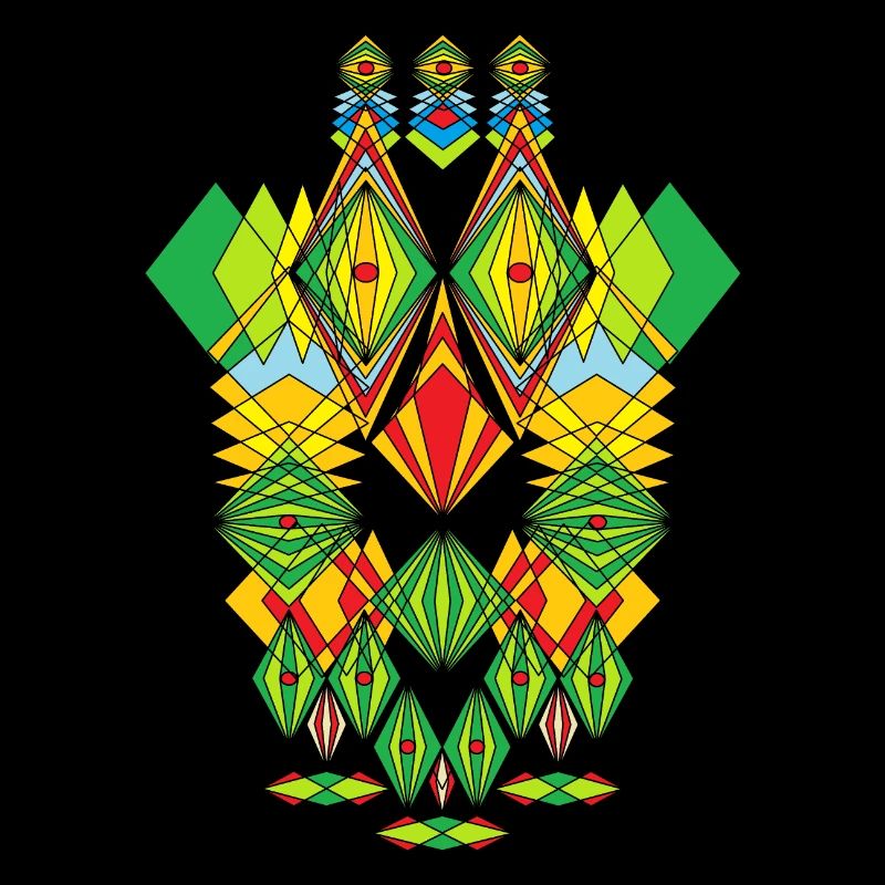 Abstrakte Gesichter Zeichnung Crazy Art farbig