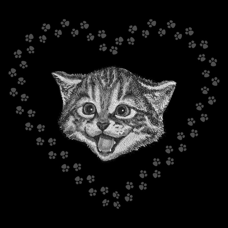 Suesses Katzengesicht mit Herz