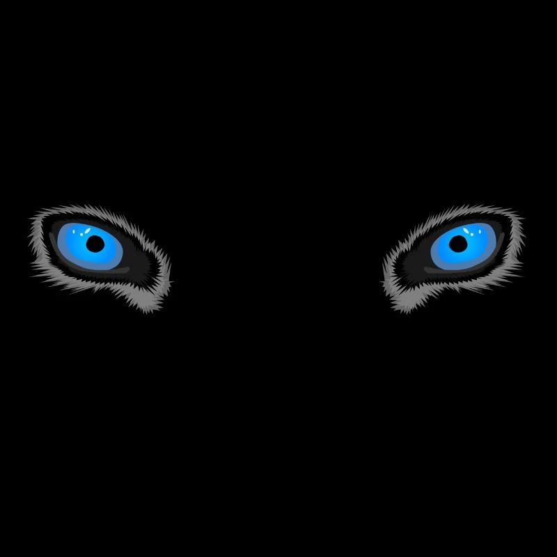Yeux de loup bleu profond
