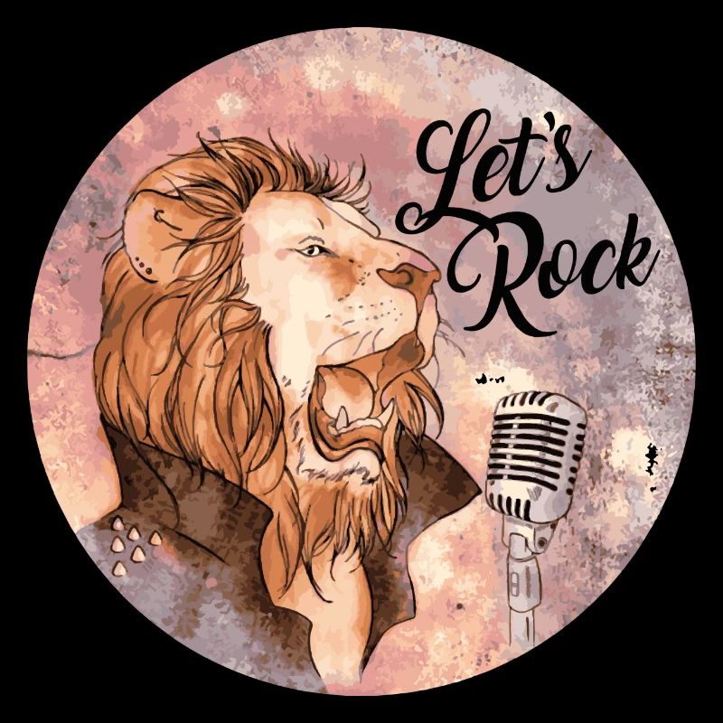 Löwe am Mikrofon Let`s Rock