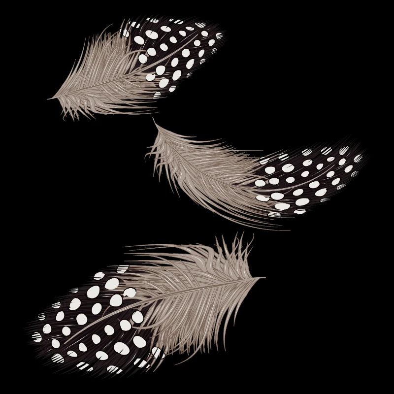 Drei fliegende Perlhuhn-Federn Illustration