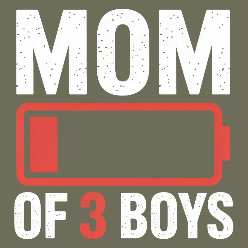 Mutter von 3 Jungs Batterie-Ikon-Tee