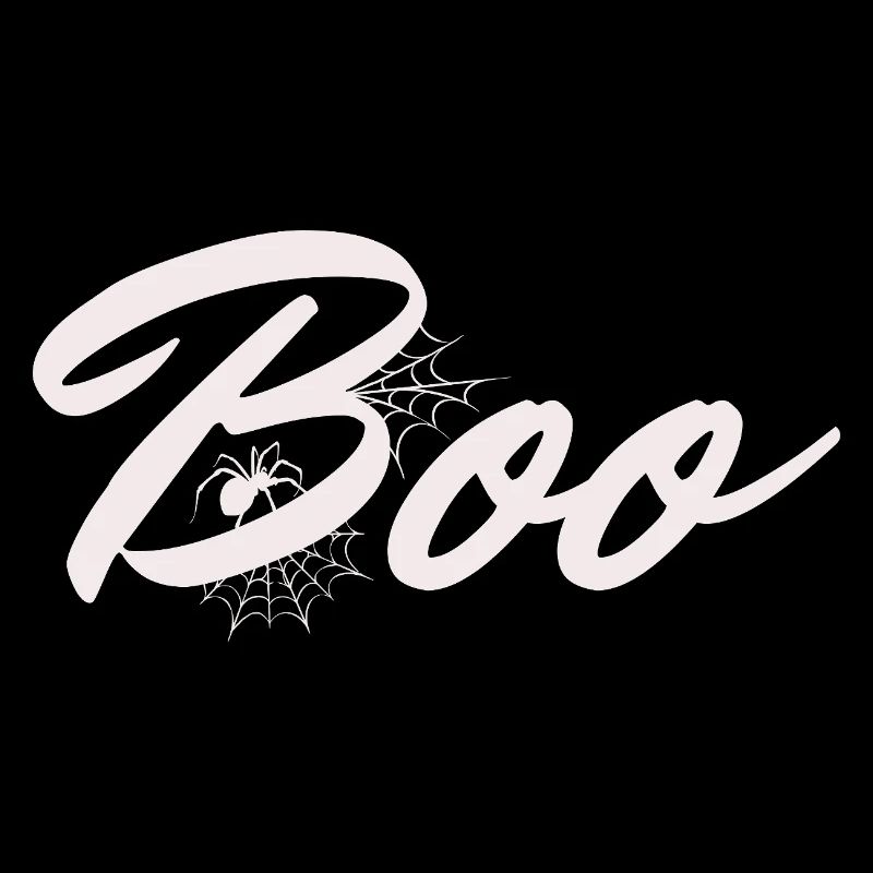Boo Halloween Spider Web Lettering
