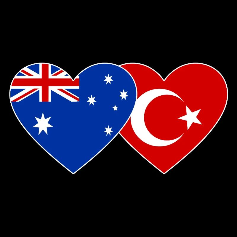 Cœur du drapeau de la Turquie australienne