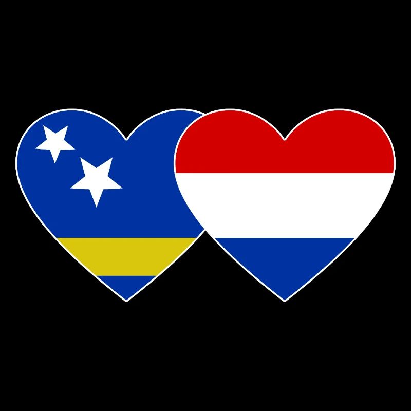 Cœur du drapeau de Curacau Hollande
