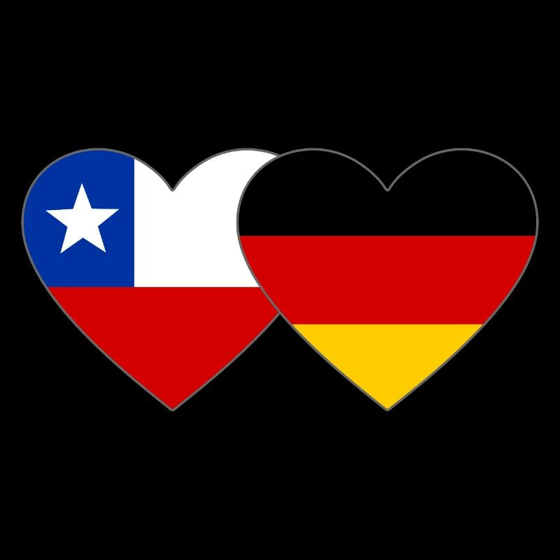 Chile Germany Flag Heart