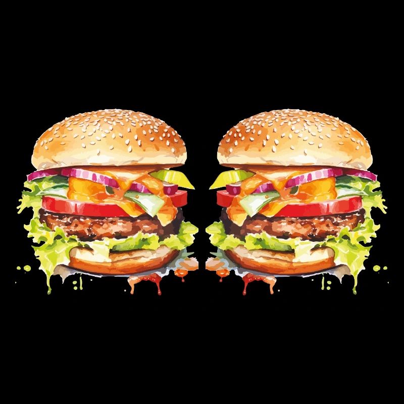 Explosion de l’aquarelle de Burger