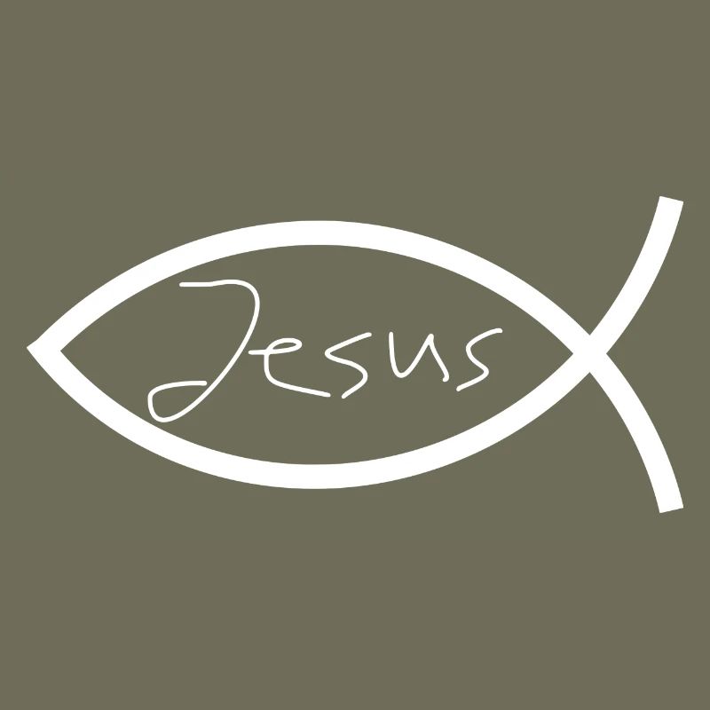 Jesus fish white Ichthys fish fish