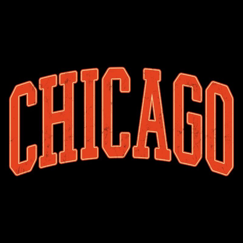 Chicago Arc Text in Orange 3D