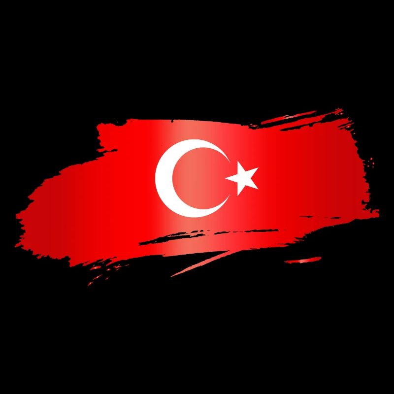 Turkish Flag Brush Stroke