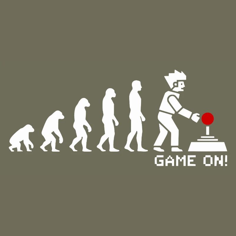 Game On Evolution: Gaming Button Gamer Nerd