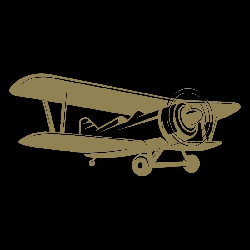 Doppeldecker Pilot Retro Minimalistisch