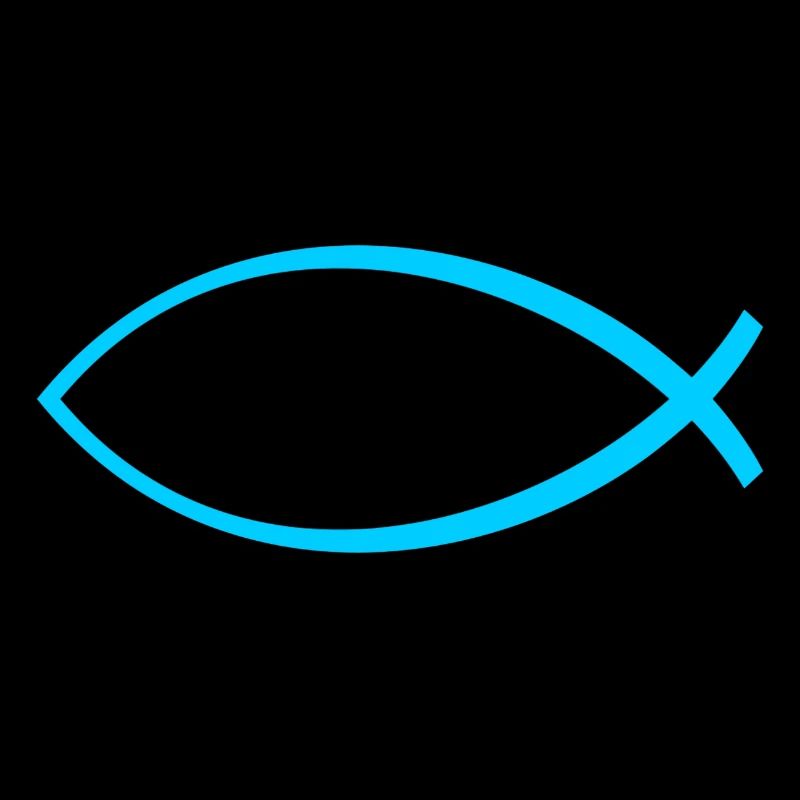 Ichtus fish light blue