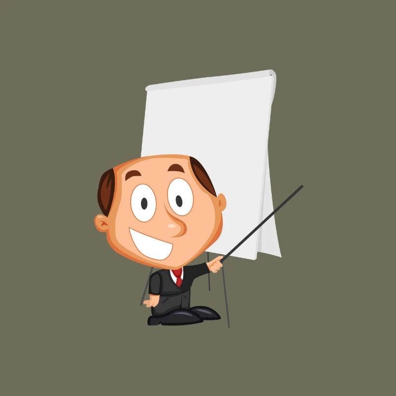 Dozent verwendet Flipchart, Geschenkidee